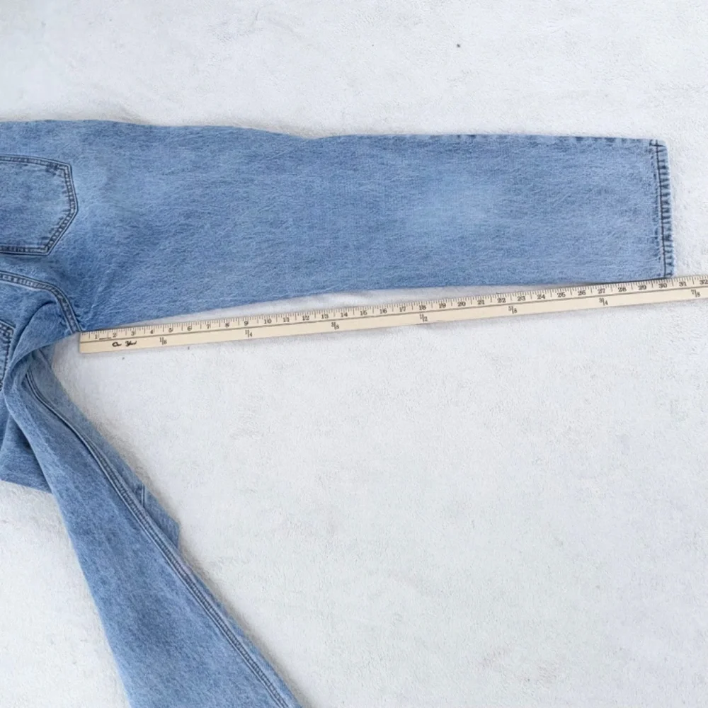 PRINCESS POLLY Holly‎ Asymmetric Straight-Leg Denim Jeans Womens 6 Mid-Wash